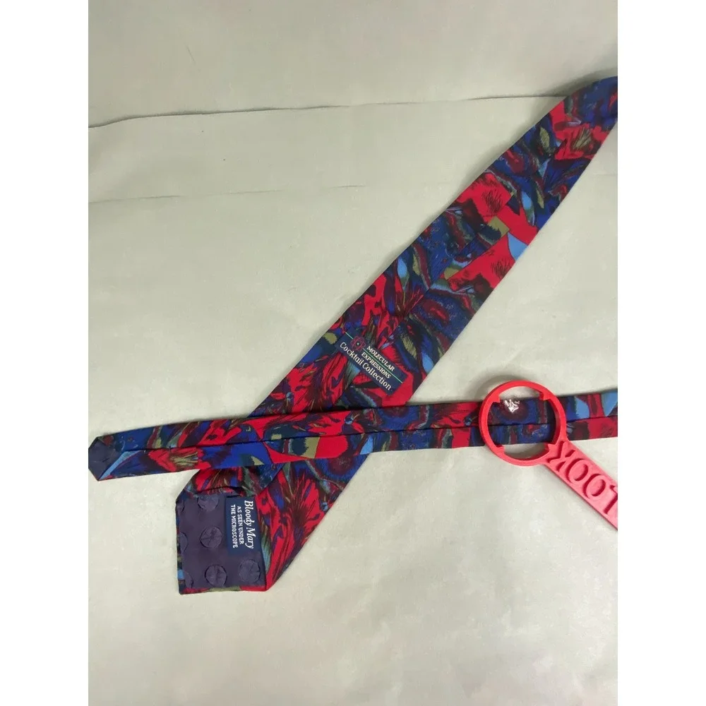 Stonehenge Mens Tie Bloody Mary Cocktail Collection Silk Artsy‎ Red Blue 57x4